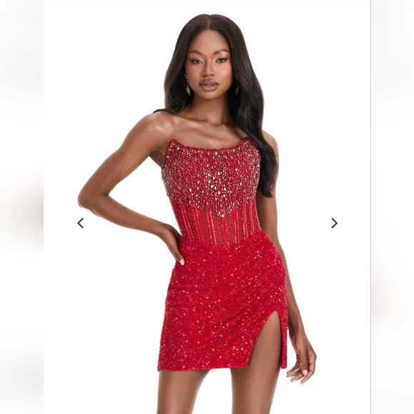 ASHLEYlauren Red Sequin Dress